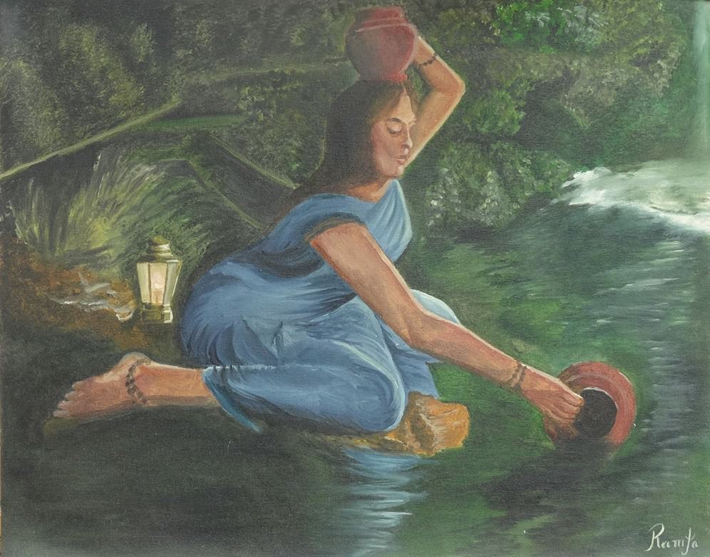 fetching-water-ramyasadasivams-art-gallery