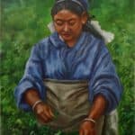 Woman plucking Leaves 2