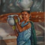 Girl carrying 2 andas