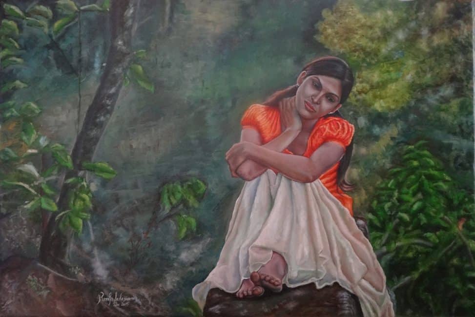 Girl in Orange Dress RamyaSadasivams Art Gallery