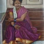 Girl sitting the stairs