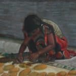 Girl Preparing Pappad