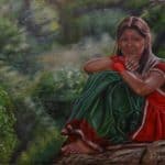 The girl in half saree