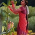 Girl checking the crop 2