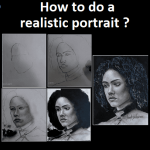 Realistic face drawing Dry brush
