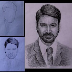 Realistic pencil portrait drawing